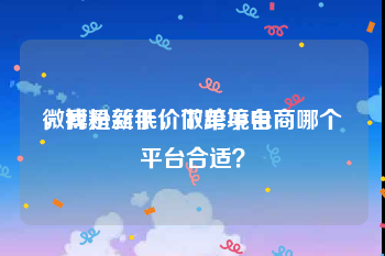 微博粉丝低价下单平台
，我是新手，做跨境电商哪个平台合适？
