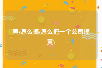 黄v怎么搞(怎么把一个公司搞黄)
