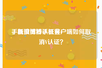手机微博秒认证黄v
，新浪微博手机客户端如何取消V认证？