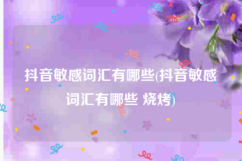抖音敏感词汇有哪些(抖音敏感词汇有哪些 烧烤)