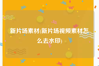 新片场素材(新片场视频素材怎么去水印)