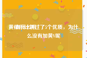 黄v有什么用
，伯乐计划过了5个优质，为什么没有加黄V呢
