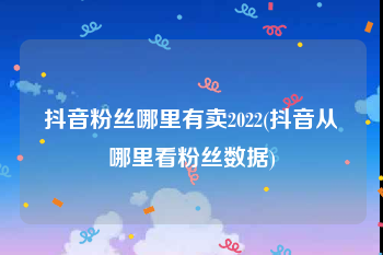 抖音粉丝哪里有卖2022(抖音从哪里看粉丝数据)
