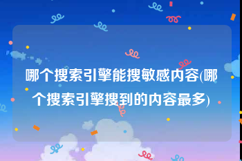 哪个搜索引擎能搜敏感内容(哪个搜索引擎搜到的内容最多)