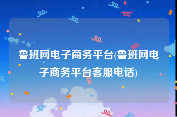 鲁班网电子商务平台(鲁班网电子商务平台客服电话)