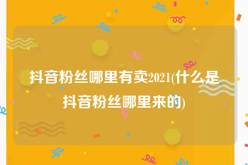 抖音粉丝哪里有卖2021(什么是抖音粉丝哪里来的)