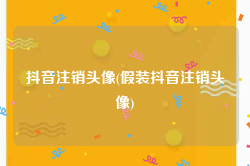 抖音注销头像(假装抖音注销头像)