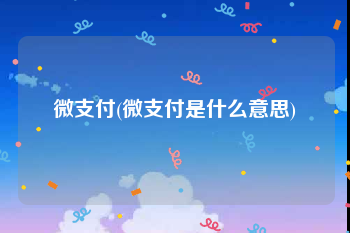微支付(微支付是什么意思)