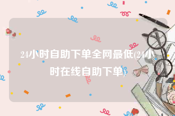 24小时自助下单全网最低(24小时在线自助下单)