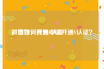 微博如何开通v认证
，您好，我想申请开通V认证？