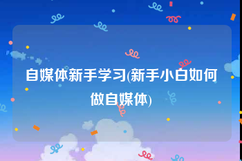 自媒体新手学习(新手小白如何做自媒体)