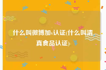 什么叫微博加v认证(什么叫清真食品认证)