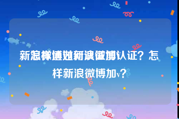 新浪微博如何认证加V
，怎样通过新浪微博认证？怎样新浪微博加v？