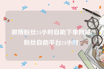 微博粉丝24小时自助下单网站(粉丝自助平台24小时)