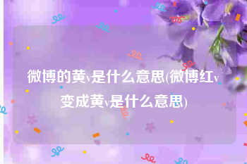 微博的黄v是什么意思(微博红v变成黄v是什么意思)