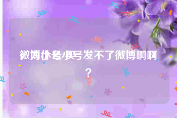 微博小号 买
，为什么小号发不了微博啊啊？