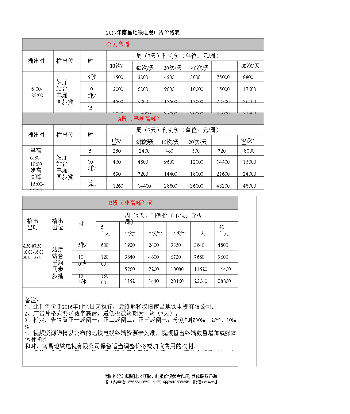 短视频广告报价表(短视频广告报价表怎么制作)
